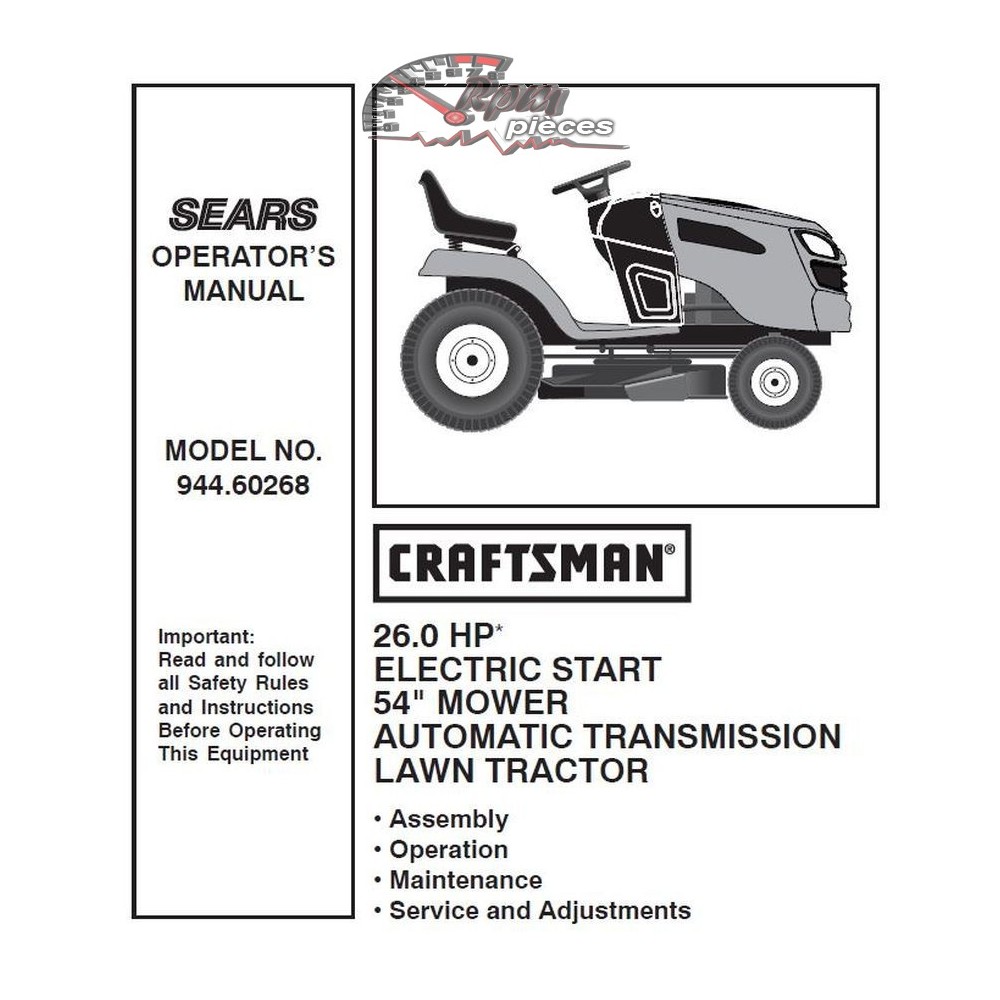944.60268 Craftsman Parts Manual