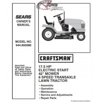 944.600080 Craftsman Parts Manual