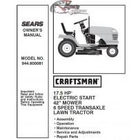 944.600081 Manuel de pièces tracteur Craftsman