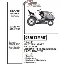 944.600100 Manuel de pièces tracteur Craftsman