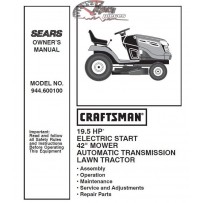 944.600100 Manuel de pièces tracteur Craftsman