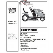 944.600110 Manuel de pièces tracteur Craftsman