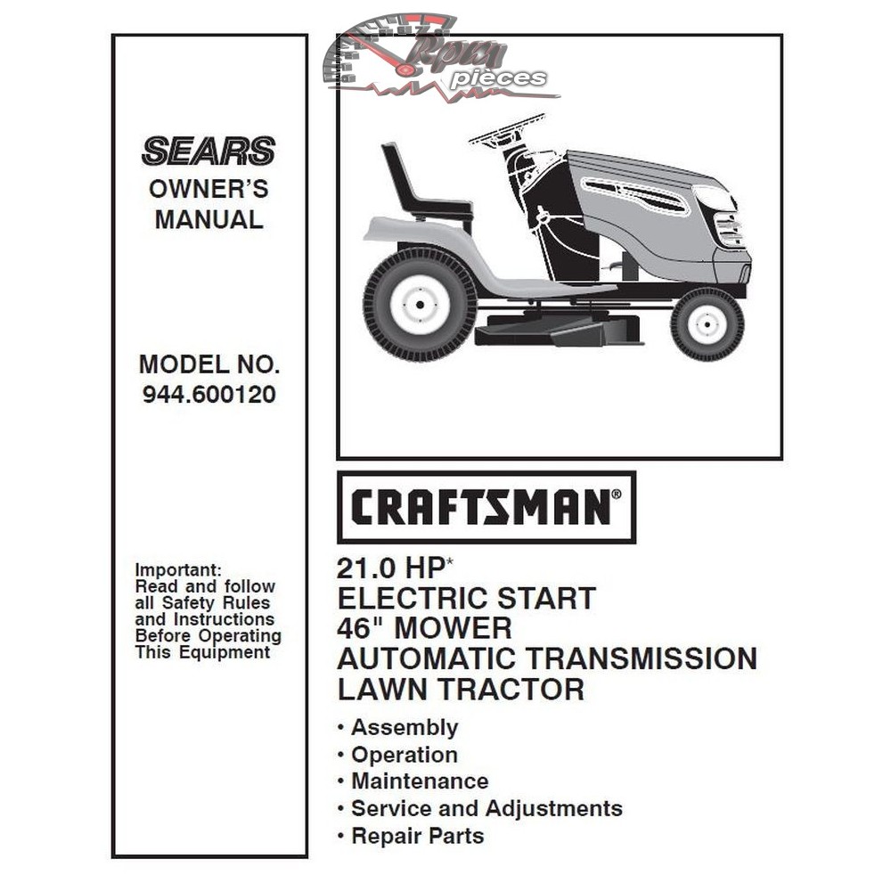 944.600120 Craftsman Parts Manual