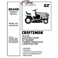 944.600192 Craftsman Parts Manual