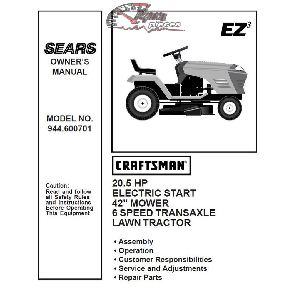 944.600701 Craftsman Parts Manual