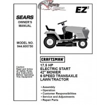 944.600750 Craftsman Parts Manual