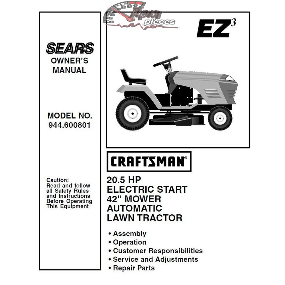 944.600801 Craftsman Parts Manual