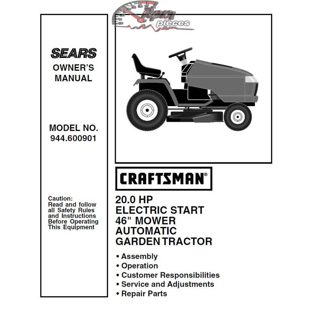 944.600901 Craftsman Parts Manual