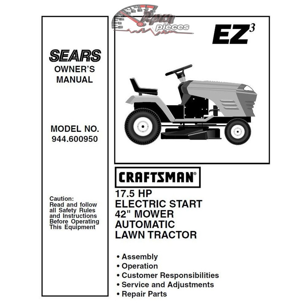 944.600950 Craftsman Parts Manual