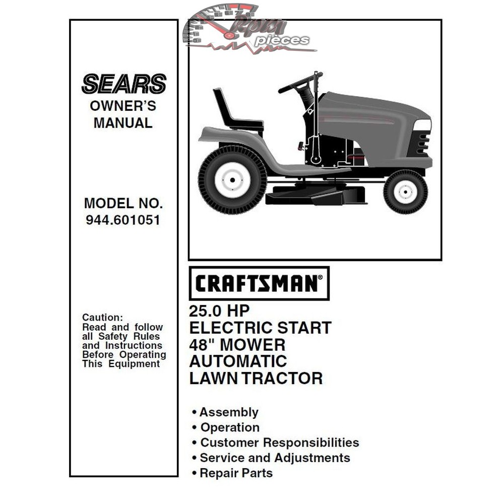 944.601051 Manuel de pièces tracteur Craftsman