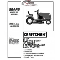 944.601181 Manuel de pièces tracteur Craftsman