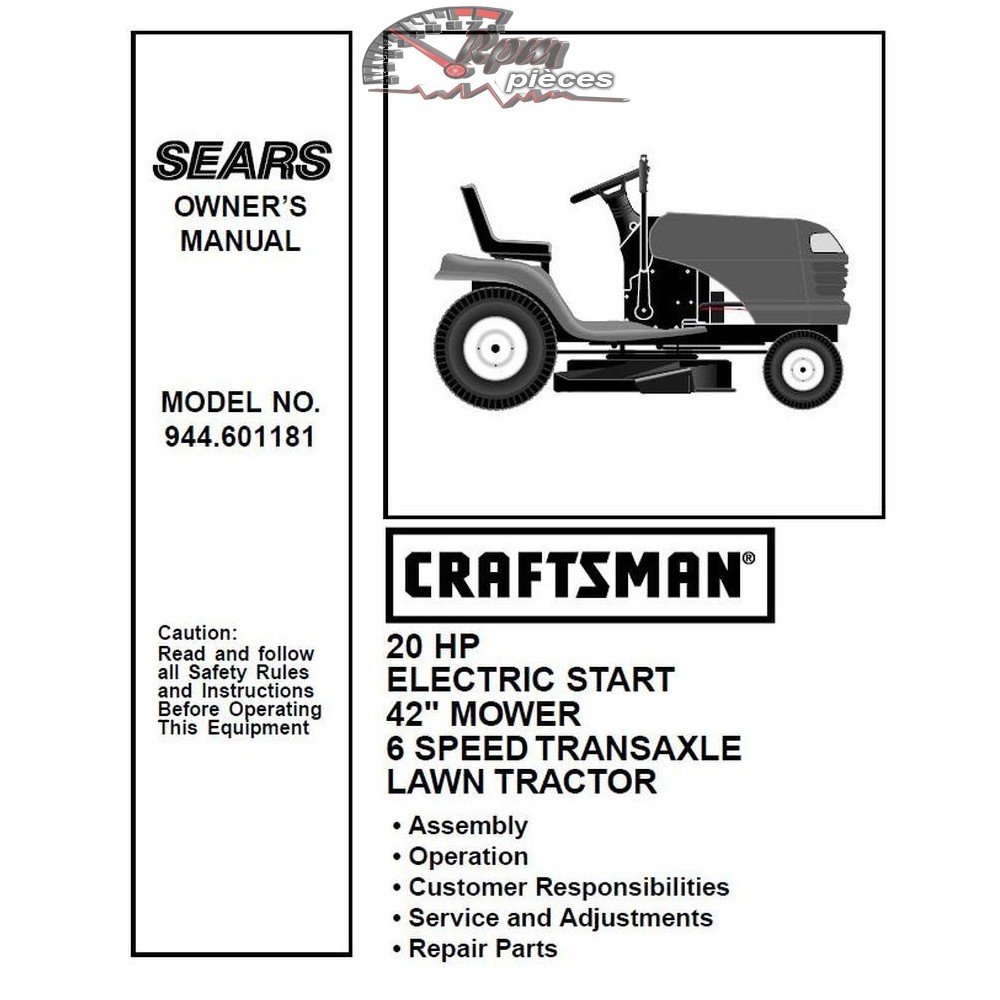 944.601181 Craftsman Parts Manual