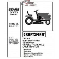 944.601191 Manuel de pièces tracteur Craftsman