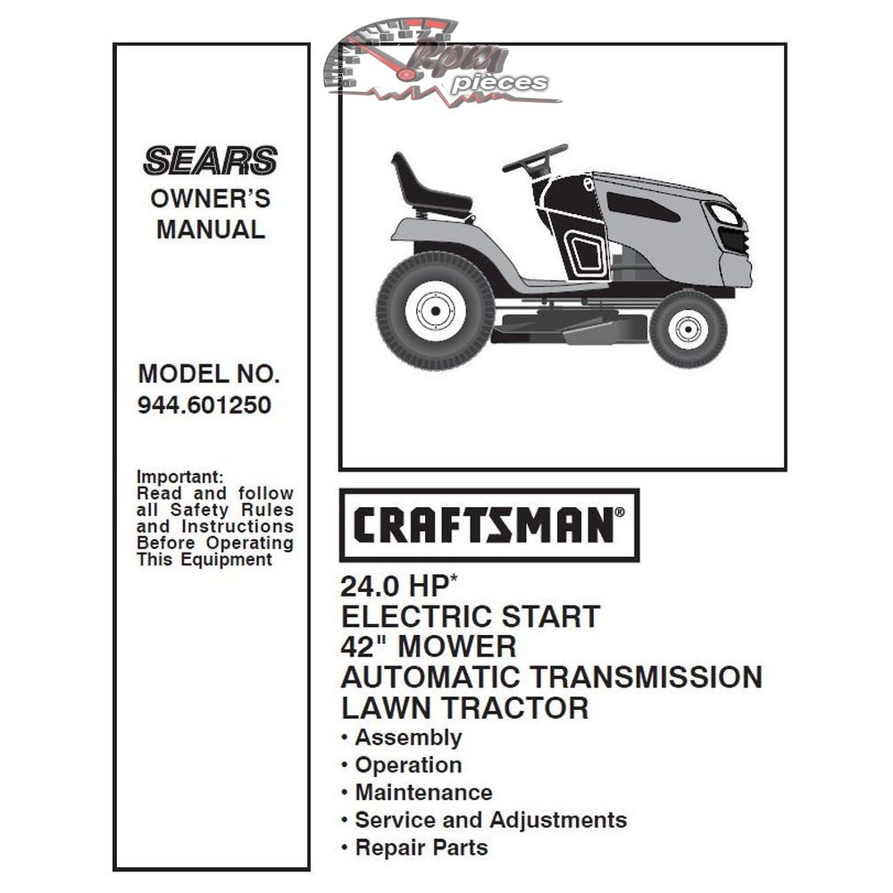 944.601250 Craftsman Parts Manual