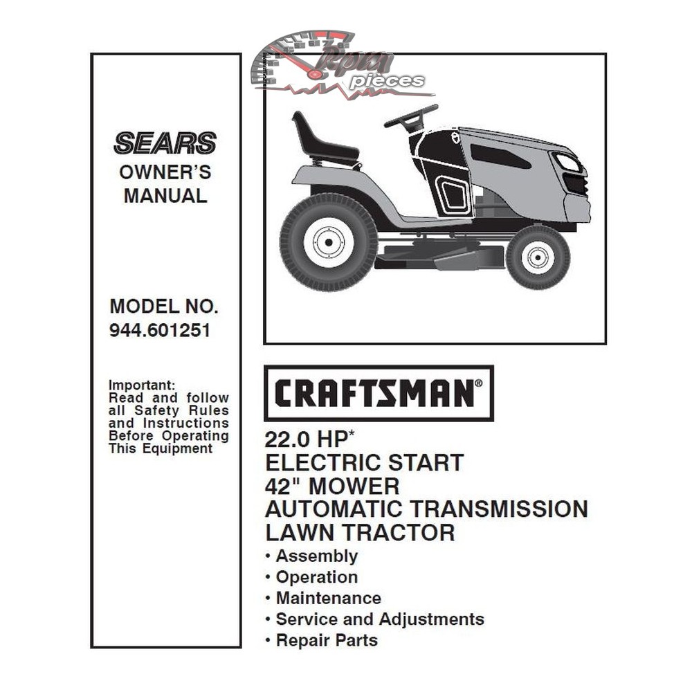 944.601251 Craftsman Parts Manual