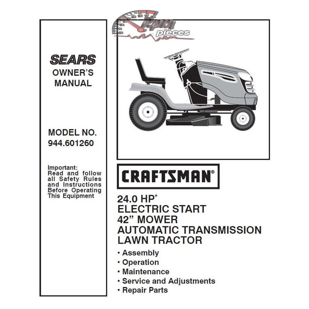 944.601260 Craftsman Parts Manual