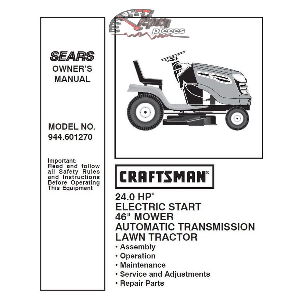 944.601270 Manuel de pièces tracteur Craftsman