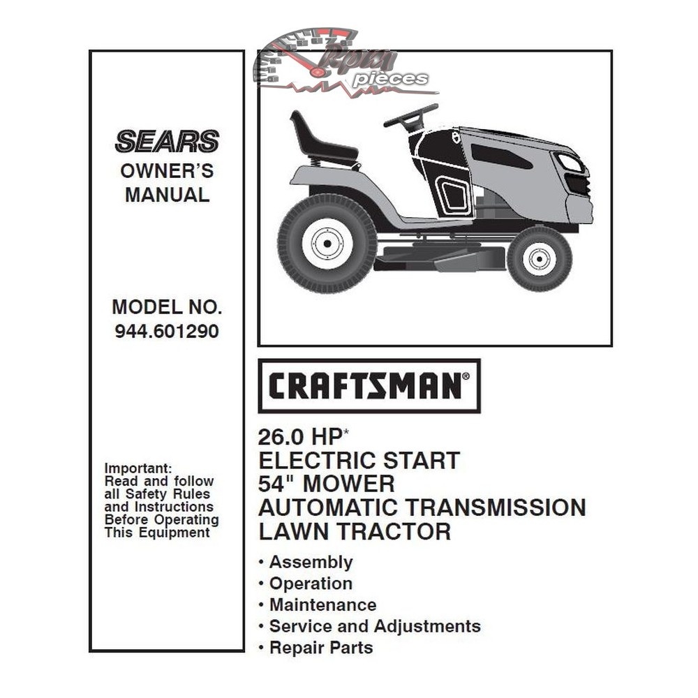 944.601290 Craftsman Parts Manual