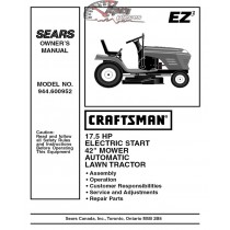944.600952 Manuel de pièces tracteur Craftsman