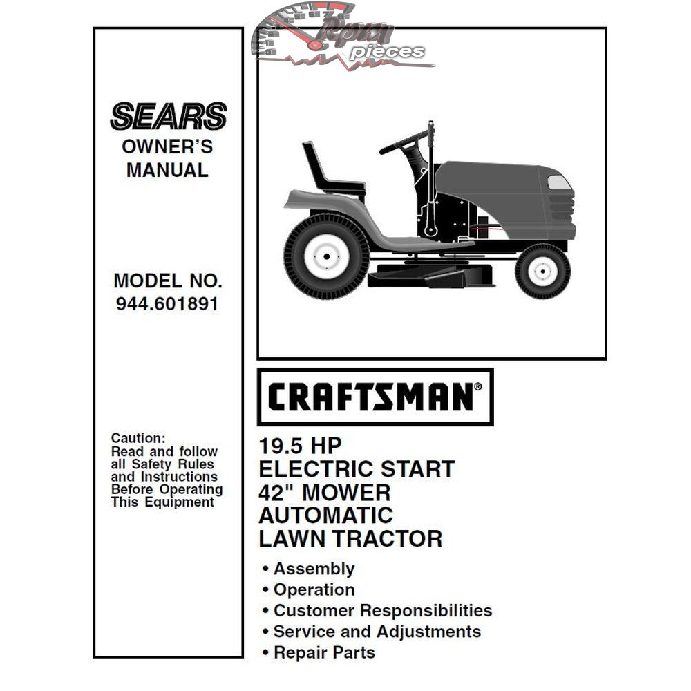 944.601891 Craftsman Parts Manual