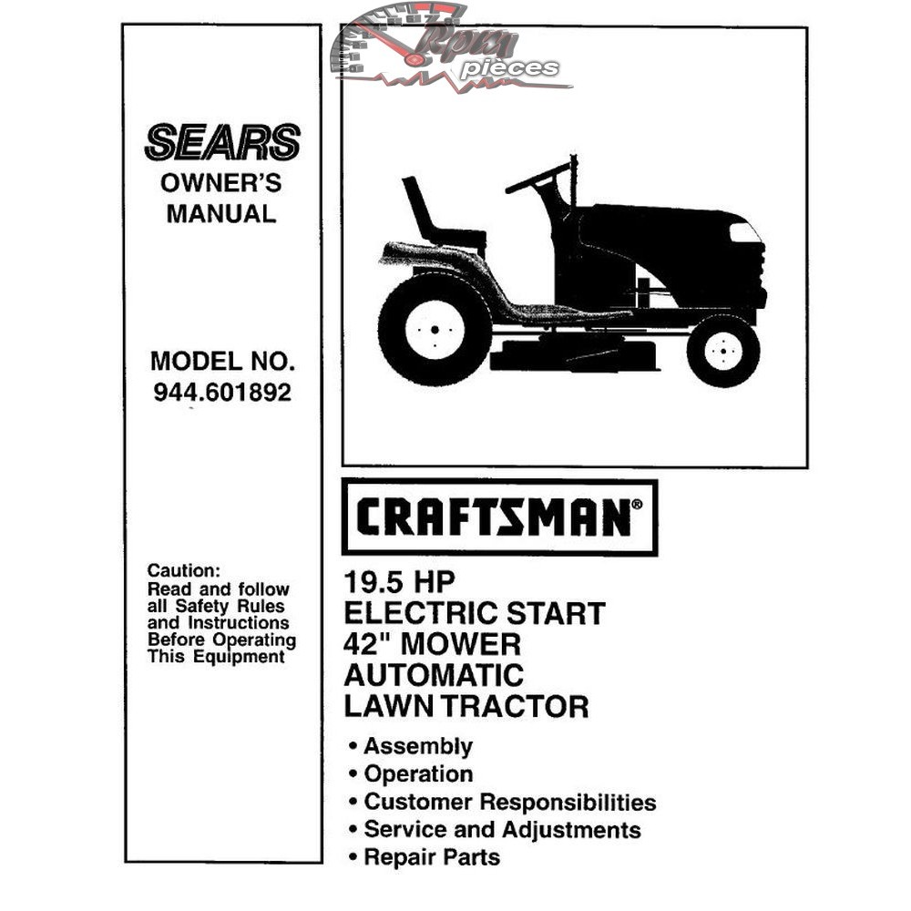 944.601892 Craftsman Parts Manual