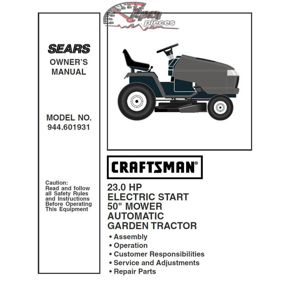 944.601931 Craftsman Parts Manual