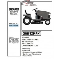 944.602000 Manuel de pièces tracteur Craftsman