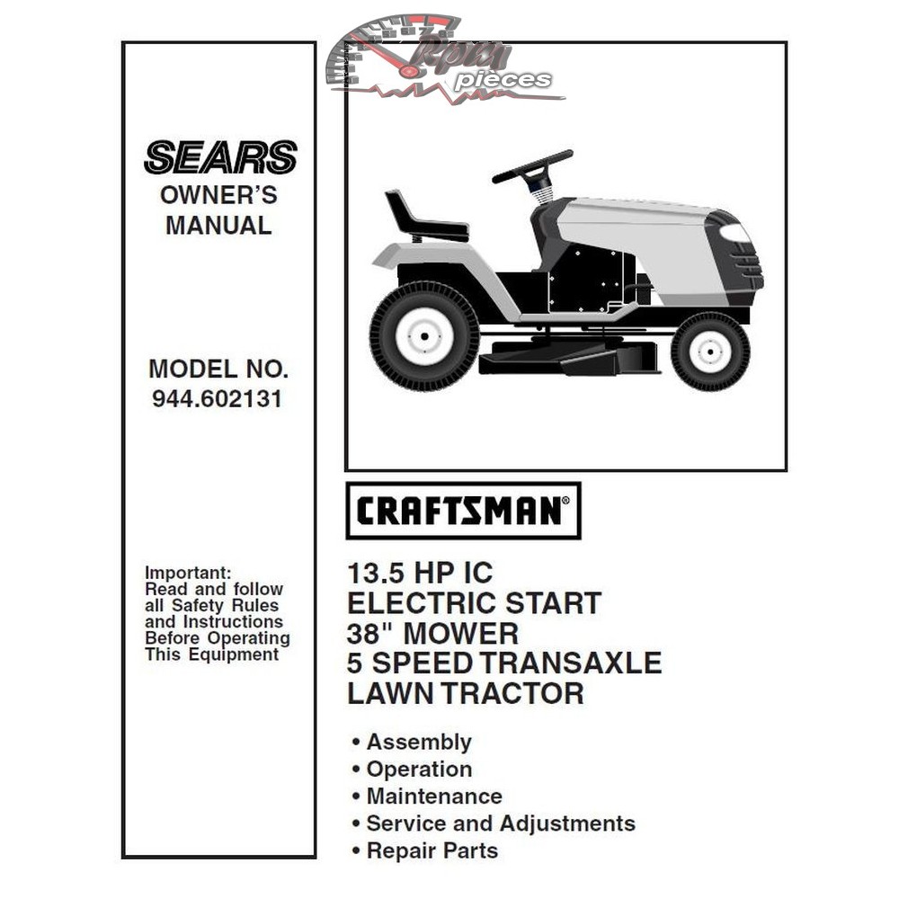944.602131 Craftsman Parts Manual