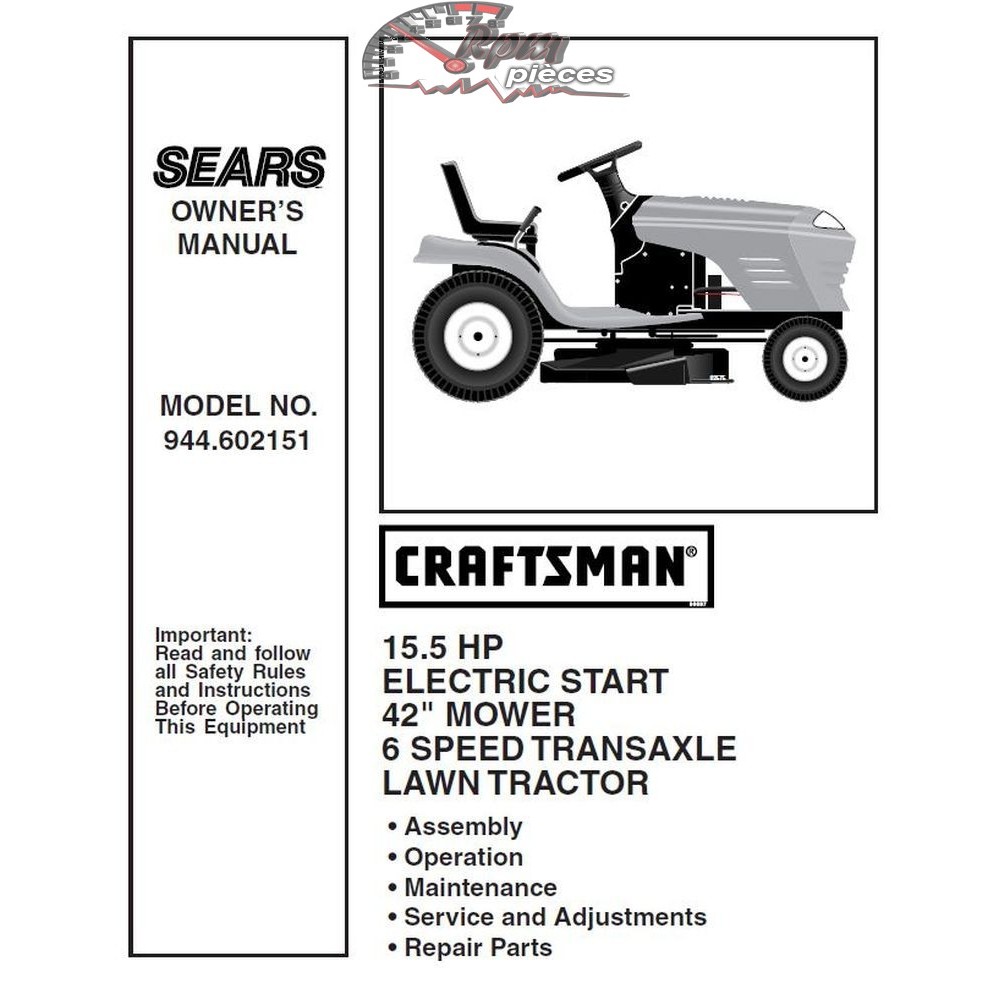 944.602151 Craftsman Parts Manual