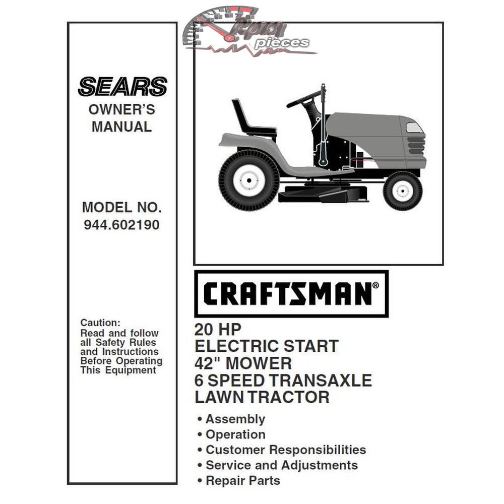 944.602190 Craftsman Parts Manual
