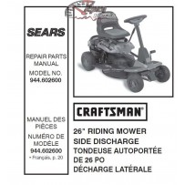 944.602600 Manuel de pièces tracteur Craftsman