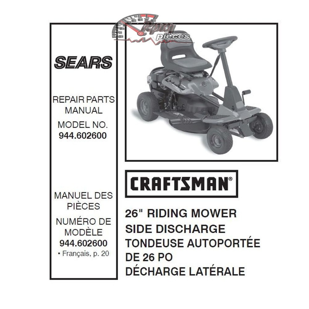 944.602600 Craftsman Parts Manual