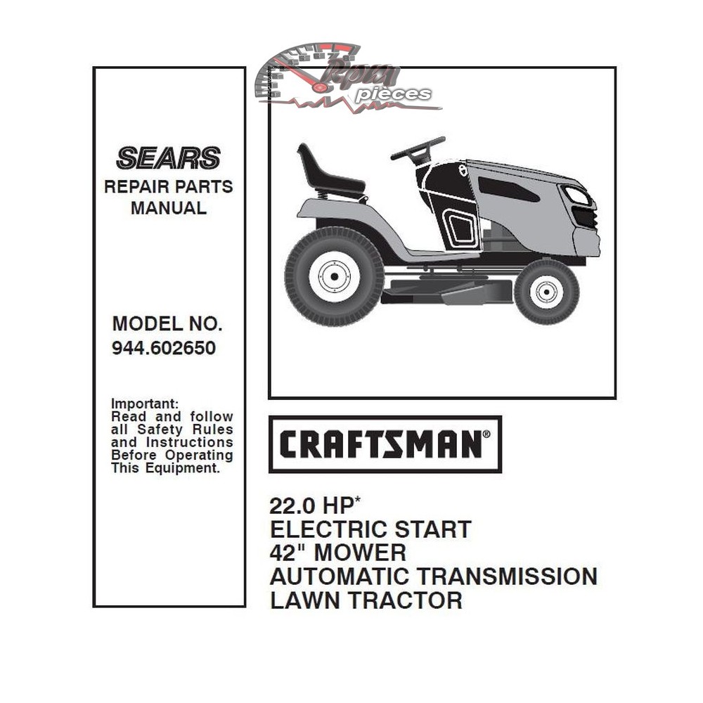 944.602650 Craftsman Parts Manual