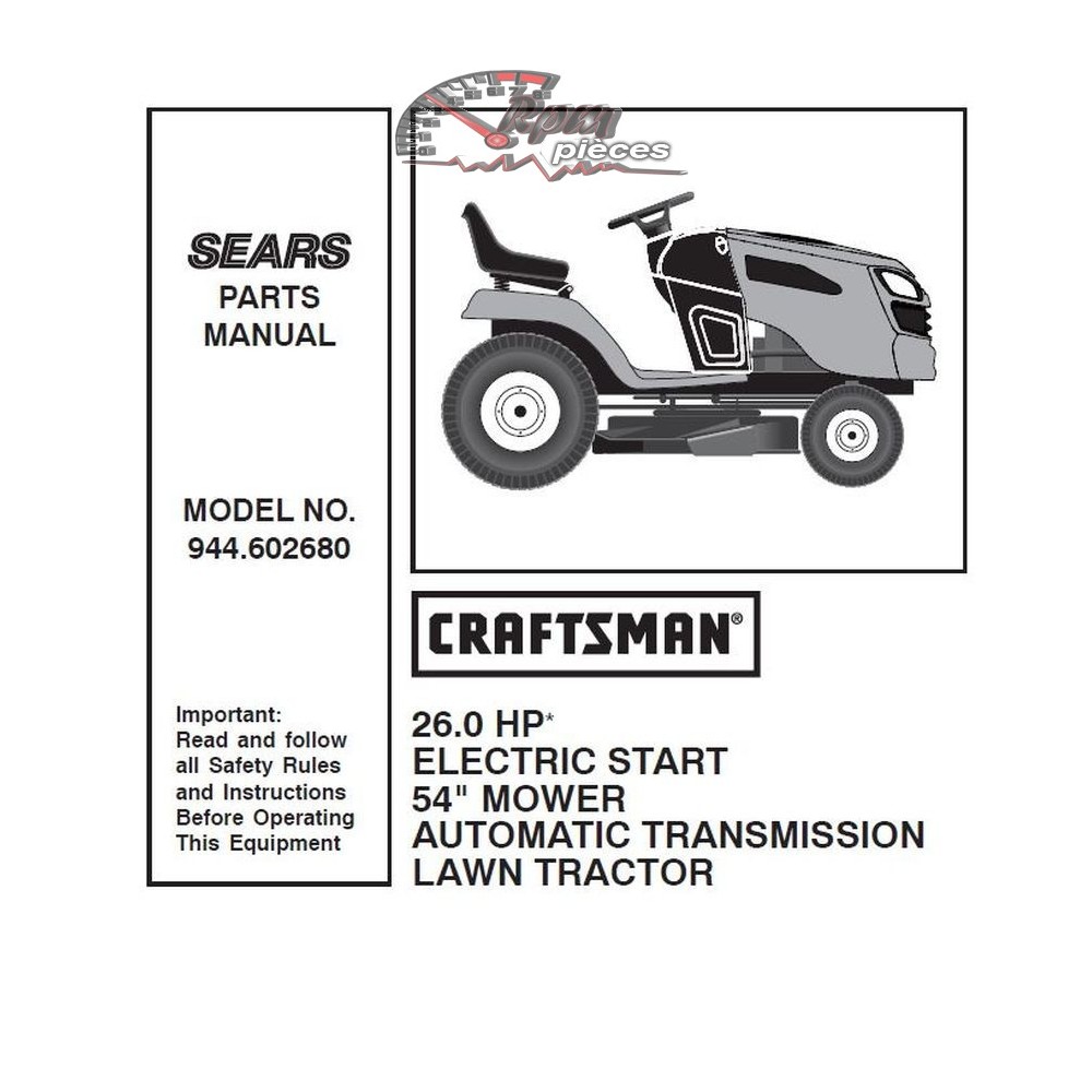 944.602680 Craftsman Parts Manual