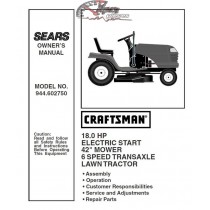 944.602750 Manuel de pièces tracteur Craftsman