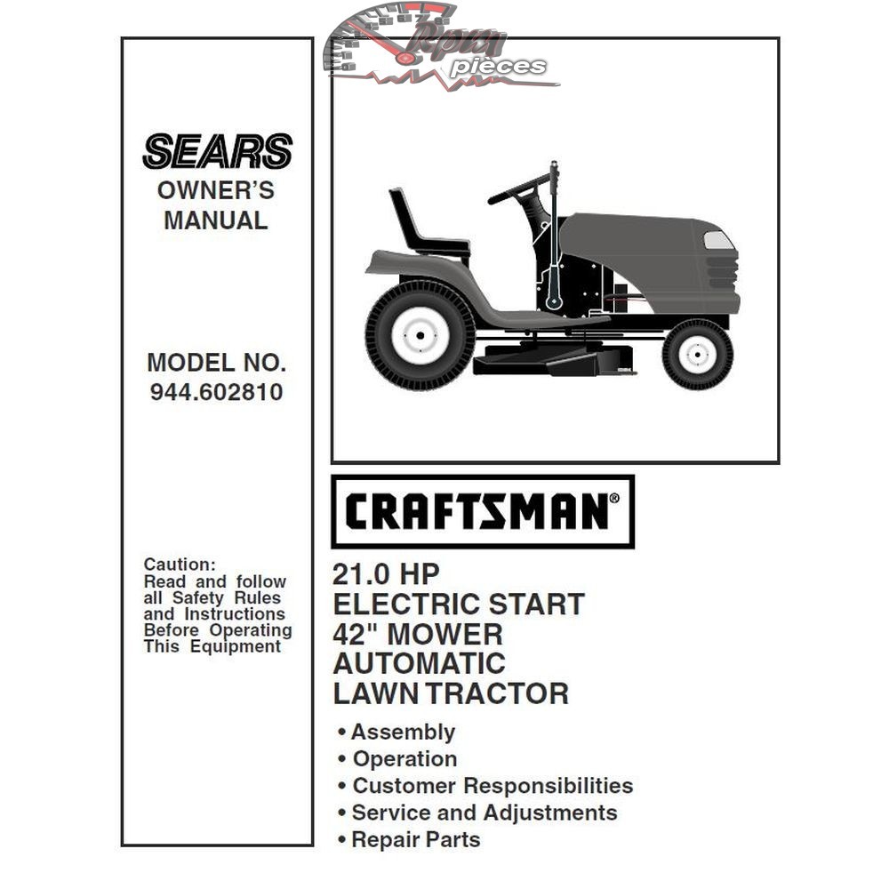 944.602810 Craftsman Parts Manual