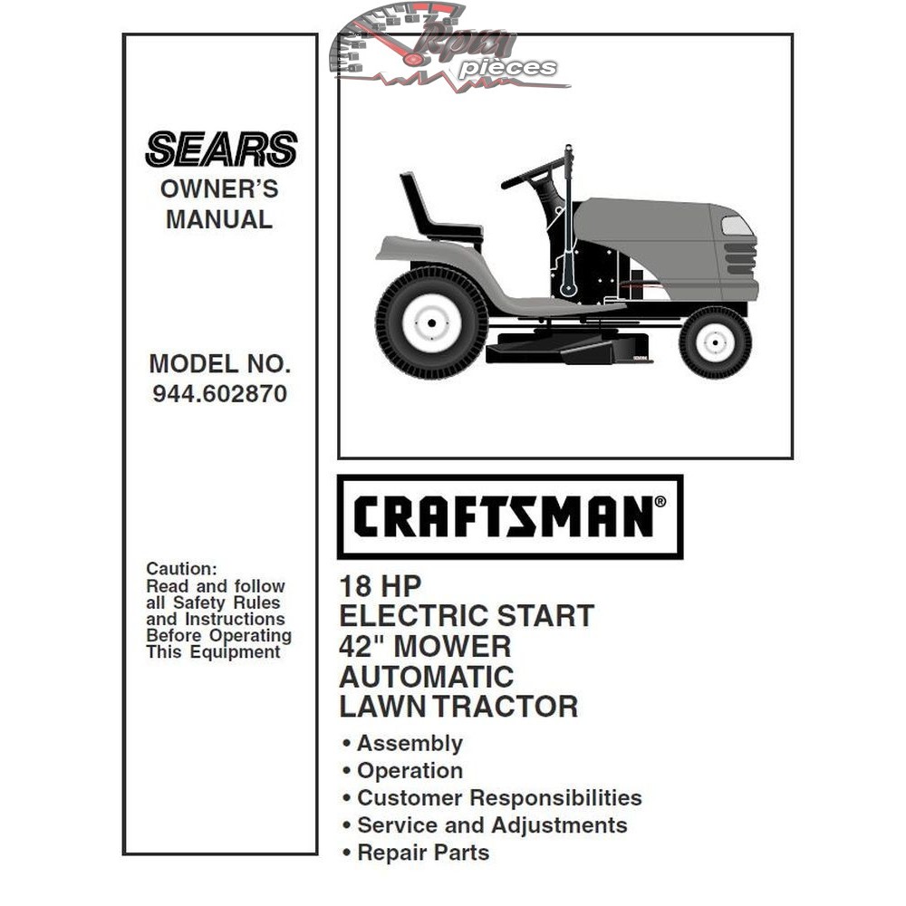 944.602870 Craftsman Parts Manual
