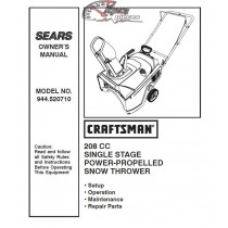 944.520710 Snowblower Craftsman Parts Manual
