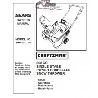 944.520710 Snowblower Craftsman Parts Manual