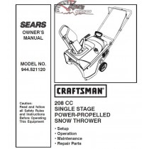 944.521120 Snowblower Craftsman Parts Manual