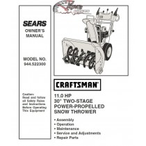 944.522300 Snowblower Craftsman Parts Manual