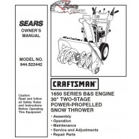 944.522442 Snowblower Craftsman Parts Manual