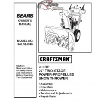 944.524390 Snowblower Craftsman Parts Manual