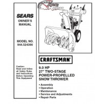 944.524390 Snowblower Craftsman Parts Manual