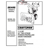 944.524400 Snowblower Craftsman Parts Manual