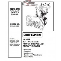 944.524600 Snowblower Craftsman Parts Manual