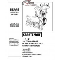 944.524602 Snowblower Craftsman Parts Manual