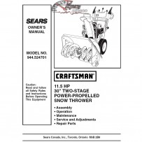 944.524701 Snowblower Craftsman Parts Manual