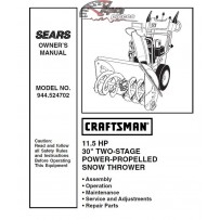 944.524702 Snowblower Craftsman Parts Manual