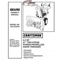 944.525390 Snowblower Craftsman Parts Manual